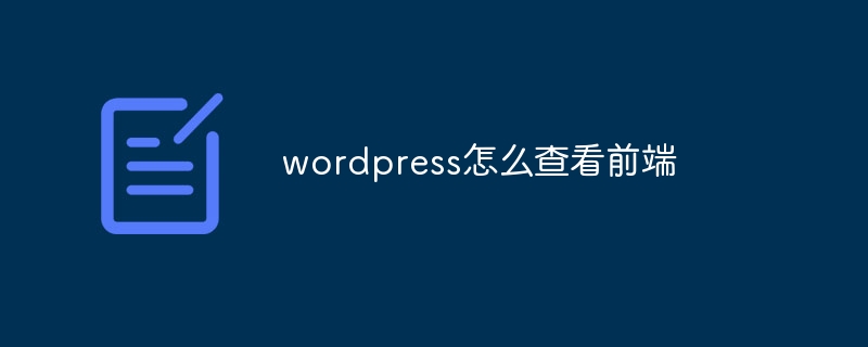 wordpress怎么查看前端