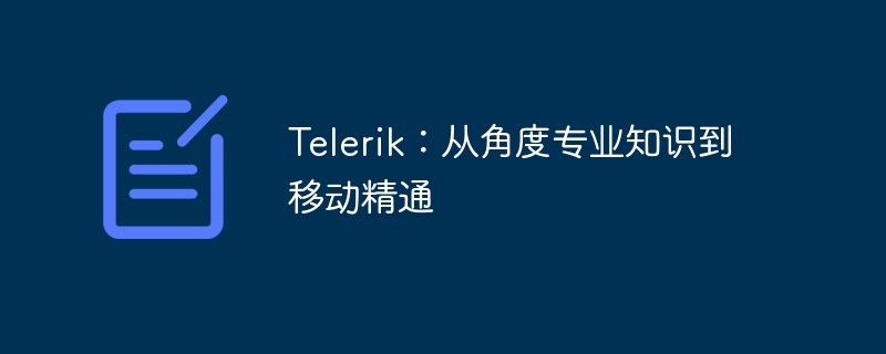 telerik：从角度专业知识到移动精通