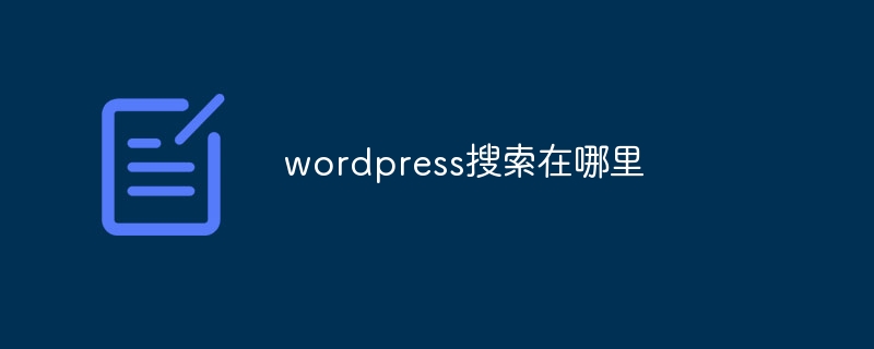 wordpress搜索在哪里