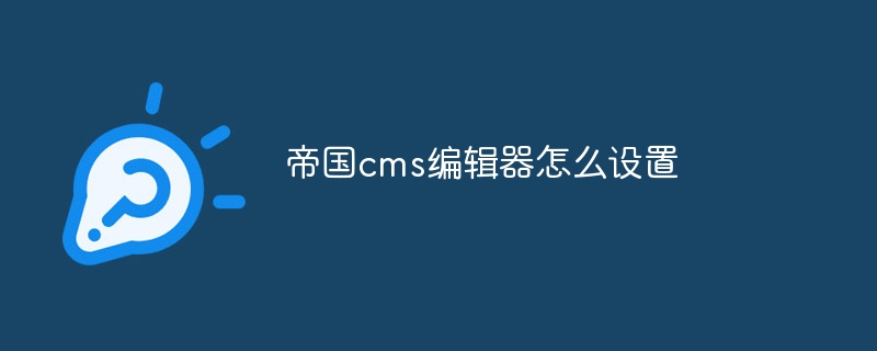 帝国cms编辑器怎么设置