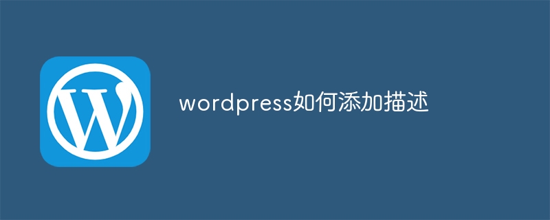 wordpress如何添加描述