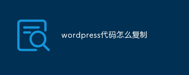 wordpress代码怎么复制