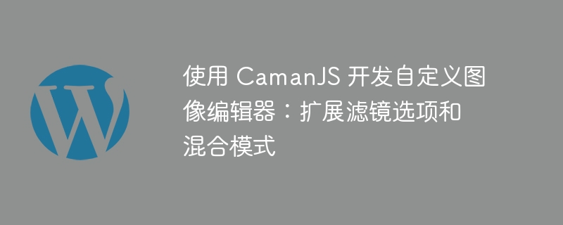 使用 camanjs 开发自定义图像编辑器：扩展滤镜选项和混合模式