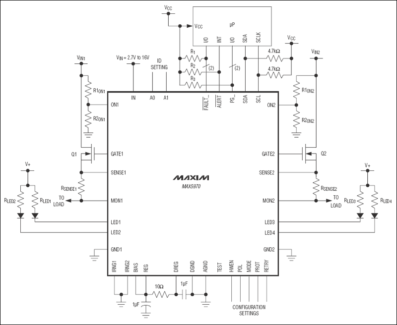 MAX5970：典型应用电路