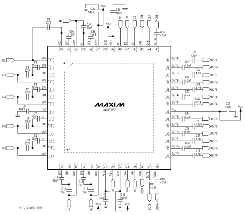 MAX2077：典型应用电路