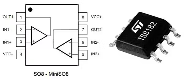 ST汽车级双运算放大器TSB182融合了中等电压和精度