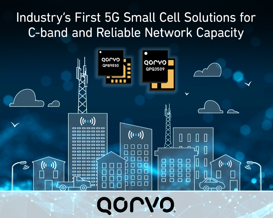 Qorvo® 面向 5G 小型蜂窝基站推出业界首款 C 频段 BAW 带通滤波器和开关/LNA 模块